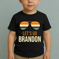 Let's Go Brandon F Joe Biden Cool Shades Retro Toddler T-Shirt