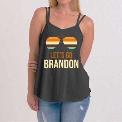 Let's Go Brandon F Joe Biden Cool Shades Retro Women's Strappy Tank