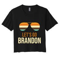 Let's Go Brandon F Joe Biden Cool Shades Retro Crop Top