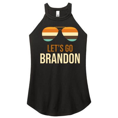 Let's Go Brandon F Joe Biden Cool Shades Retro Women's Perfect Tri Rocker Tank