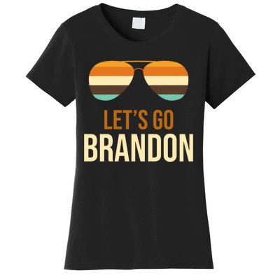 Let's Go Brandon F Joe Biden Cool Shades Retro Women's T-Shirt