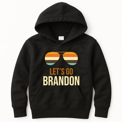 Let's Go Brandon F Joe Biden Cool Shades Retro Kids Hoodie
