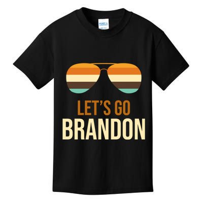 Let's Go Brandon F Joe Biden Cool Shades Retro Kids T-Shirt
