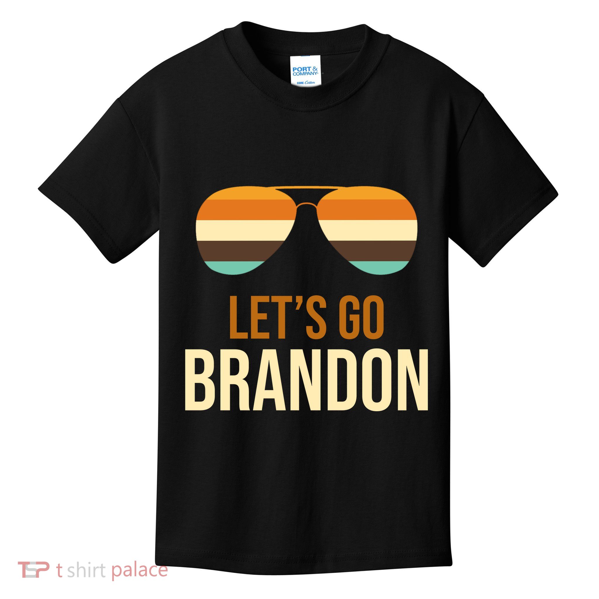 Let's Go Brandon F Joe Biden Cool Shades Retro Kids T-Shirt