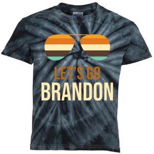 Let's Go Brandon F Joe Biden Cool Shades Retro Kids Tie-Dye T-Shirt