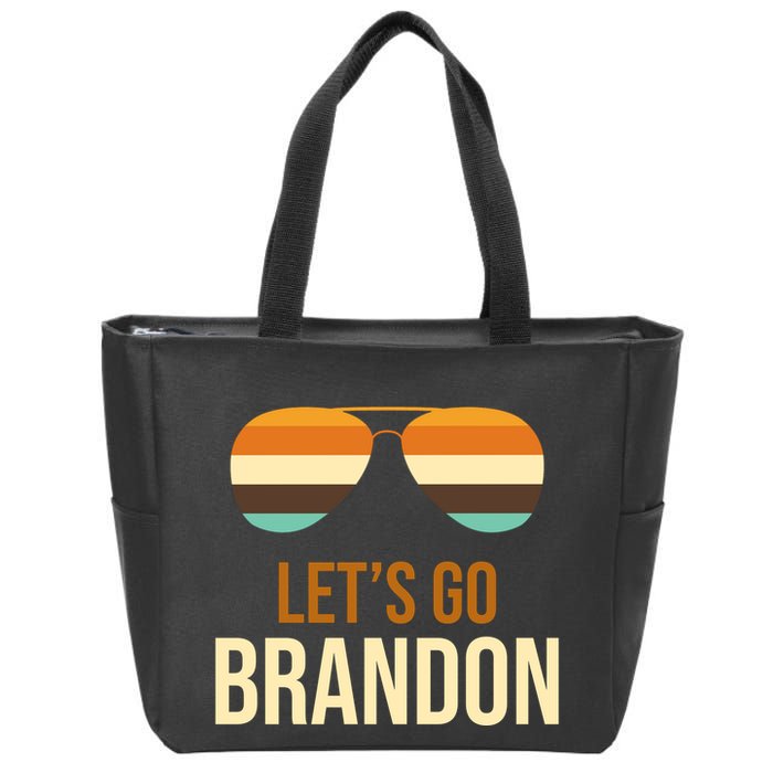 Let's Go Brandon F Joe Biden Cool Shades Retro Zip Tote Bag