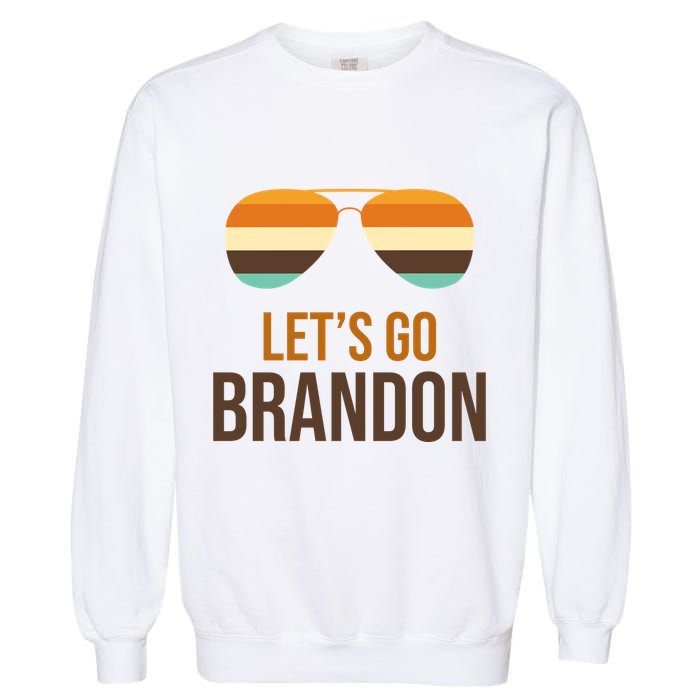 Let's Go Brandon F Joe Biden Cool Shades Retro Garment-Dyed Sweatshirt