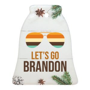 Let's Go Brandon F Joe Biden Cool Shades Retro Ceramic Bell Ornament