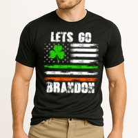 Lets Go Brandon St Patrick's Day Distressed America USA Flag Clover Cooling Performance Crew T-Shirt
