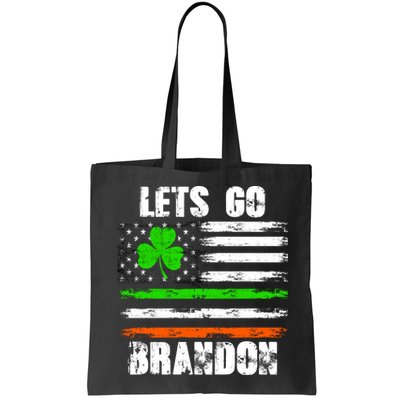 Lets Go Brandon St Patrick's Day Distressed America USA Flag Clover Bag