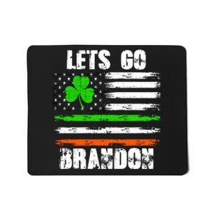 Lets Go Brandon St Patrick's Day Distressed America USA Flag Clover Mousepad