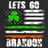 Lets Go Brandon St Patrick's Day Distressed America USA Flag Clover Golf Towel