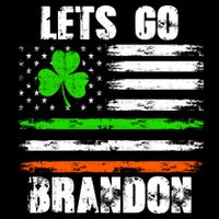 Lets Go Brandon St Patrick's Day Distressed America USA Flag Clover Women's V-Neck T-Shirt