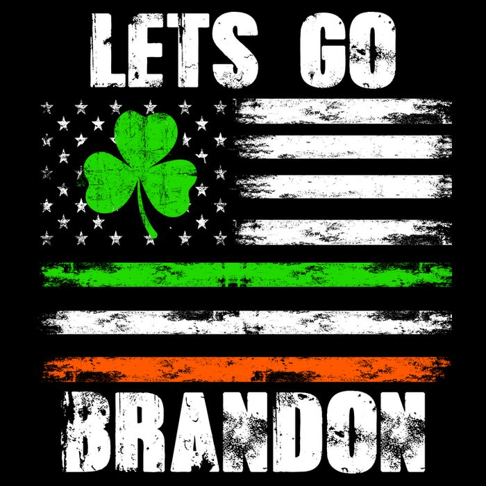 Lets Go Brandon St Patrick's Day Distressed America USA Flag Clover Women's V-Neck T-Shirt