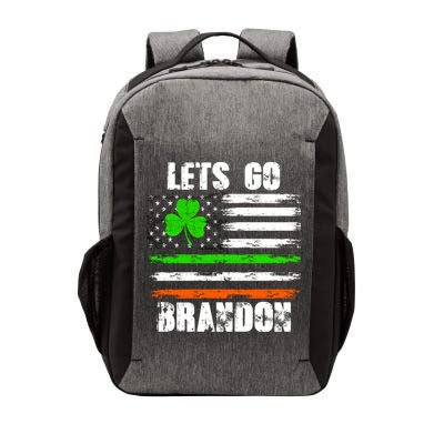 Lets Go Brandon St Patrick's Day Distressed America USA Flag Clover Vector Backpack