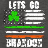 Lets Go Brandon St Patrick's Day Distressed America USA Flag Clover Vector Backpack