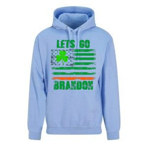 Lets Go Brandon St Patrick's Day Distressed America USA Flag Clover Unisex Surf Hoodie