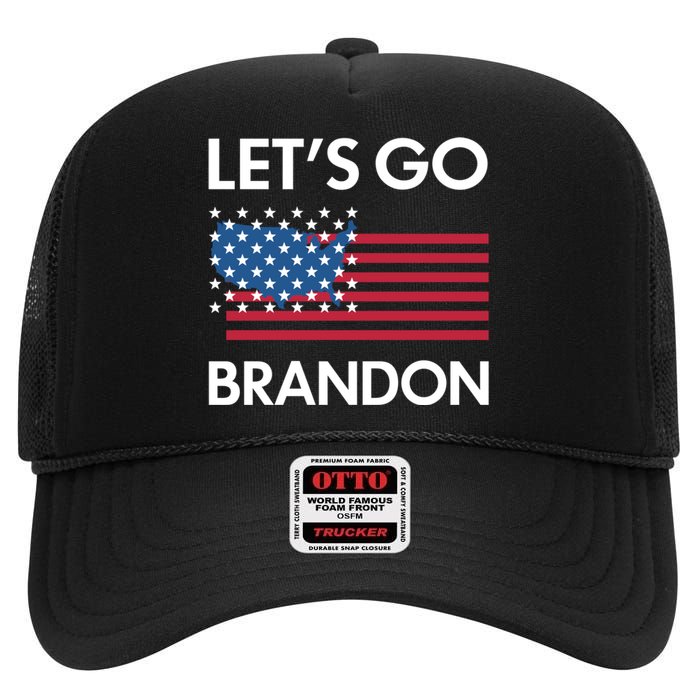 LETS GO BRANDON High Crown Mesh Back Trucker Hat