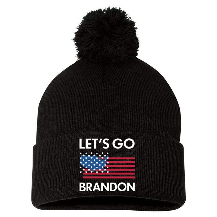 LETS GO BRANDON Pom Pom 12in Knit Beanie