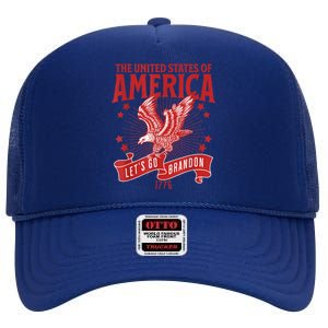 Let’s Go Brandon USA America Trump 2024 DeSantis 2024 High Crown Mesh Back Trucker Hat