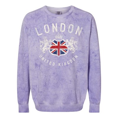 London Great Britain Vintage Crown Flag Colorblast Crewneck Sweatshirt