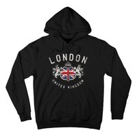 London Great Britain Vintage Crown Flag Hoodie