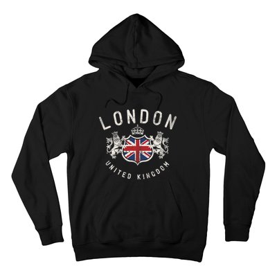 London Great Britain Vintage Crown Flag Hoodie