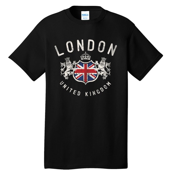 London Great Britain Vintage Crown Flag Tall T-Shirt