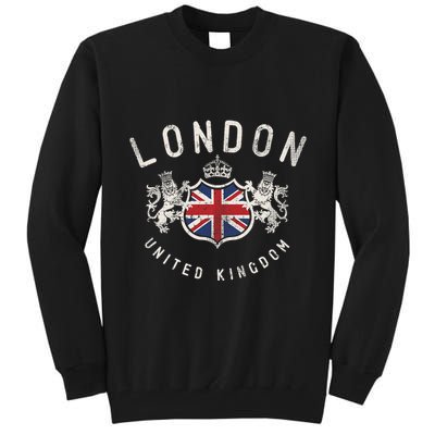 London Great Britain Vintage Crown Flag Tall Sweatshirt