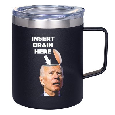 Let's Go Brandon Insert Brain Here 12oz Stainless Steel Coffee Mug