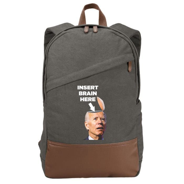 Let's Go Brandon Insert Brain Here Cotton Canvas Backpack