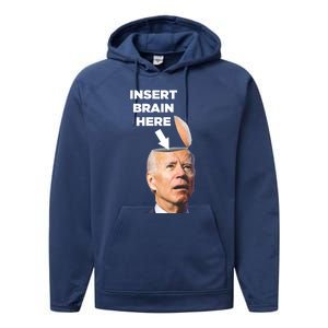 Let's Go Brandon Insert Brain Here Performance Fleece Hoodie