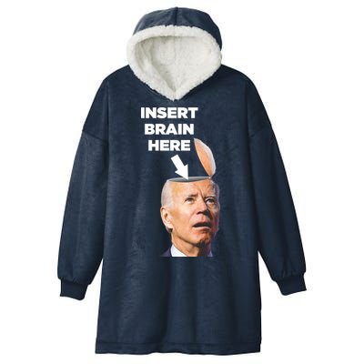 Let's Go Brandon Insert Brain Here Hooded Wearable Blanket