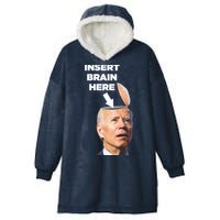 Let's Go Brandon Insert Brain Here Hooded Wearable Blanket