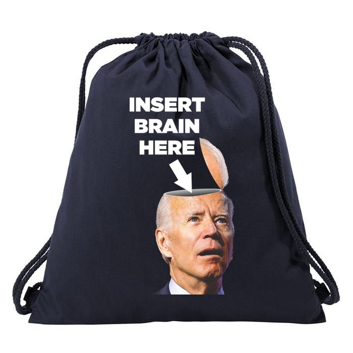 Let's Go Brandon Insert Brain Here Drawstring Bag