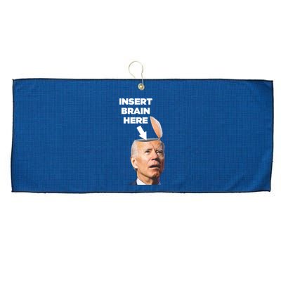 Let's Go Brandon Insert Brain Here Large Microfiber Waffle Golf Towel