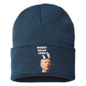 Let's Go Brandon Insert Brain Here Sustainable Knit Beanie