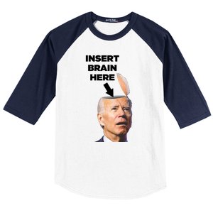 Let's Go Brandon Insert Brain Here Baseball Sleeve Shirt