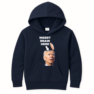 Let's Go Brandon Insert Brain Here Kids Hoodie