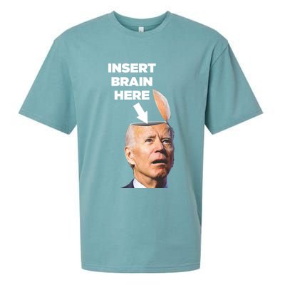 Let's Go Brandon Insert Brain Here Sueded Cloud Jersey T-Shirt