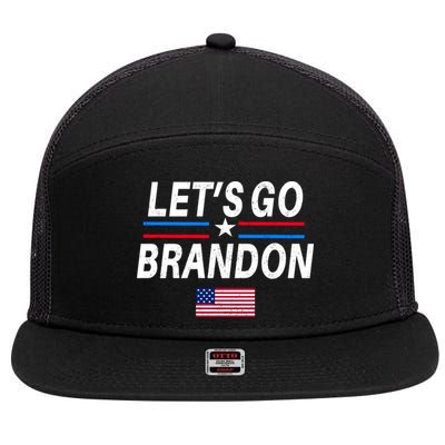 Lets Go Brandon Machado Stars And Strips LGB 7 Panel Mesh Trucker Snapback Hat