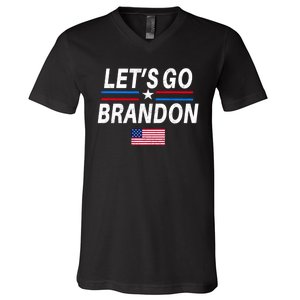 Lets Go Brandon Machado Stars And Strips LGB V-Neck T-Shirt