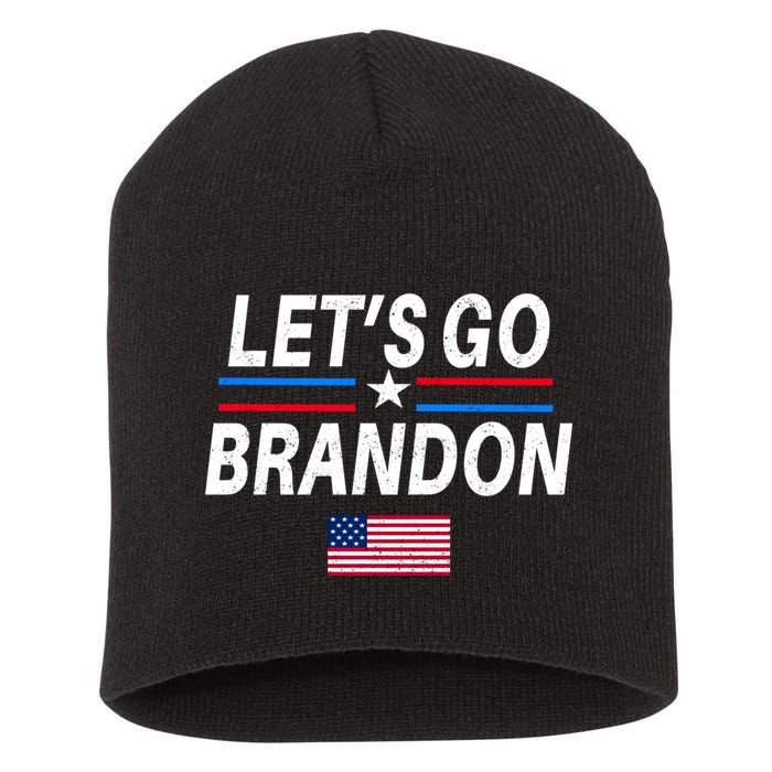 Lets Go Brandon Machado Stars And Strips LGB Short Acrylic Beanie