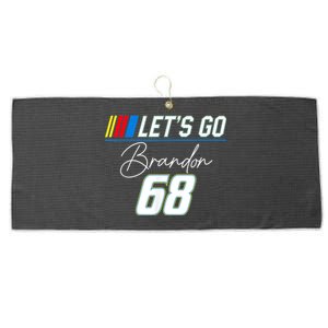 Let's Go Brandon 68 Funny Meme , Impeach Biden Large Microfiber Waffle Golf Towel