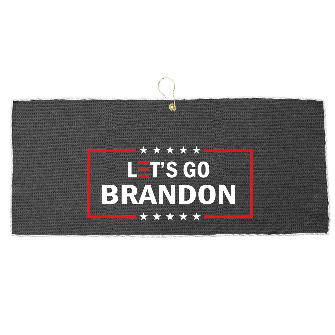 Let's Go Brandon Biden Chant Funny Meme Large Microfiber Waffle Golf Towel