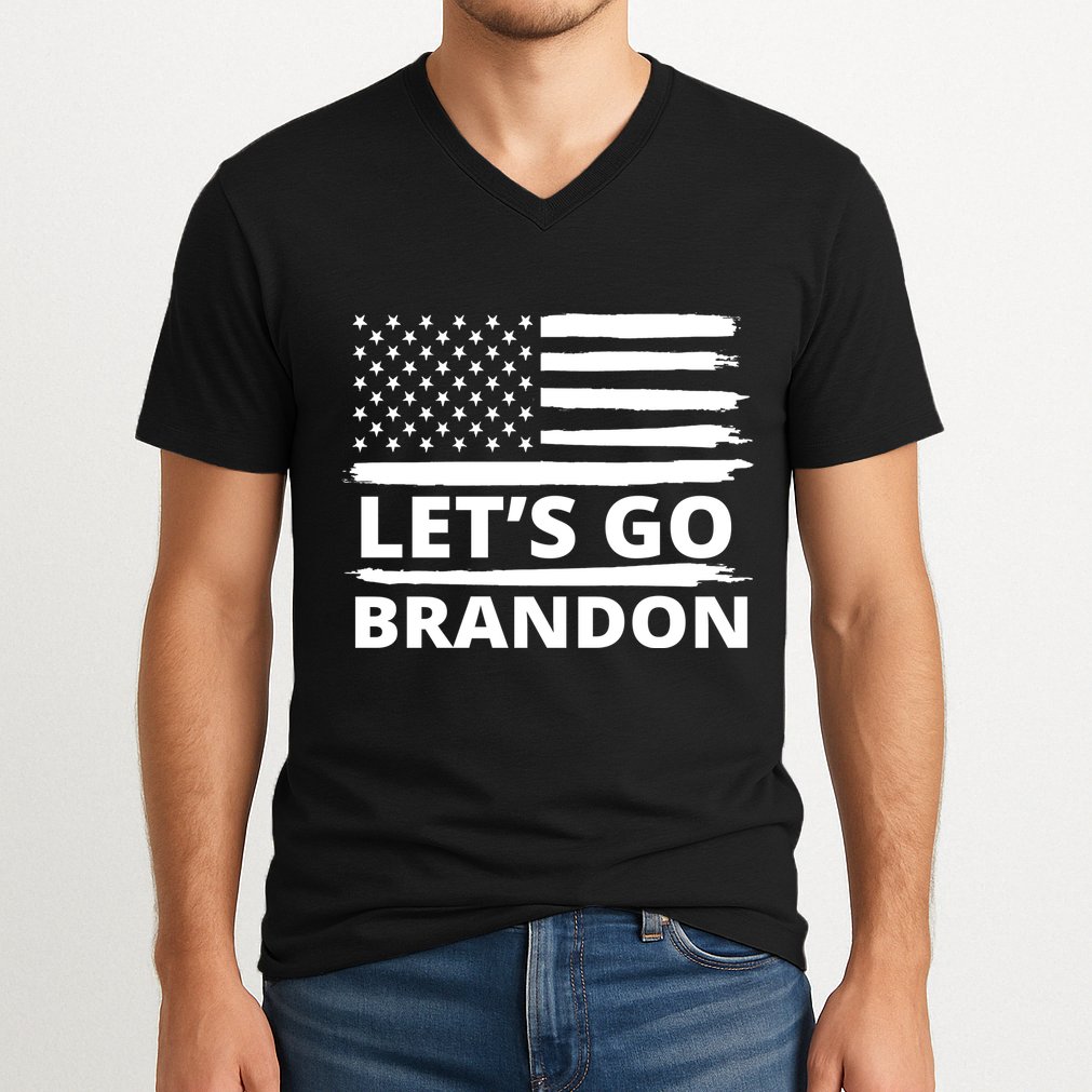 Let's Go Brandon American Flag V-Neck T-Shirt