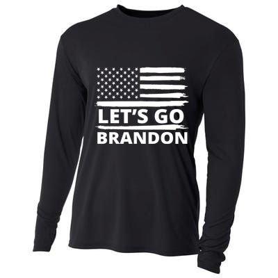 Let's Go Brandon American Flag Cooling Performance Long Sleeve Crew
