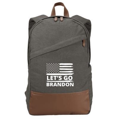 Let's Go Brandon American Flag Cotton Canvas Backpack