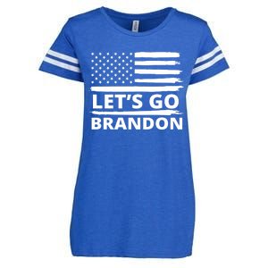 Let's Go Brandon American Flag Enza Ladies Jersey Football T-Shirt