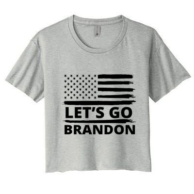 Let's Go Brandon American Flag Crop Top